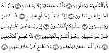 Kalem Suresi Türkçe Okunuşu ne Anlamı